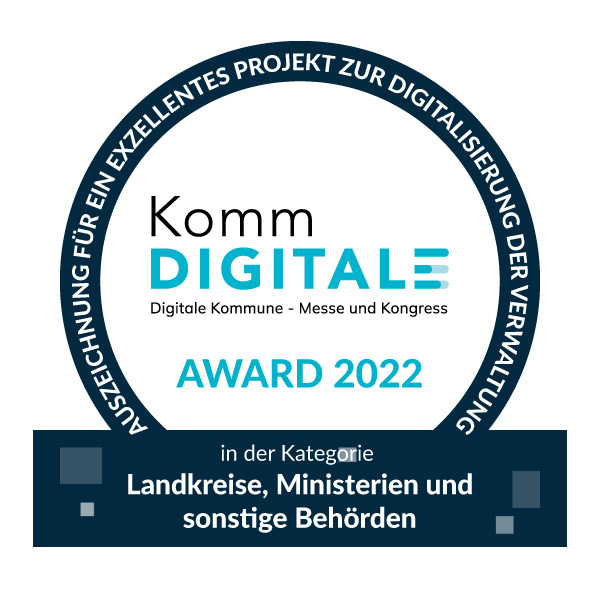 Marketing - Award KommDIGITALE 2022 - Bild Grafik - KommDigitale-Award-Siegel_Landkreise.png - Vorg